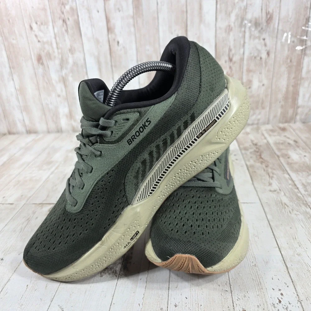Brooks Adrenaline GTS 24 Mens Running Shoes Olive Green 9.5 D